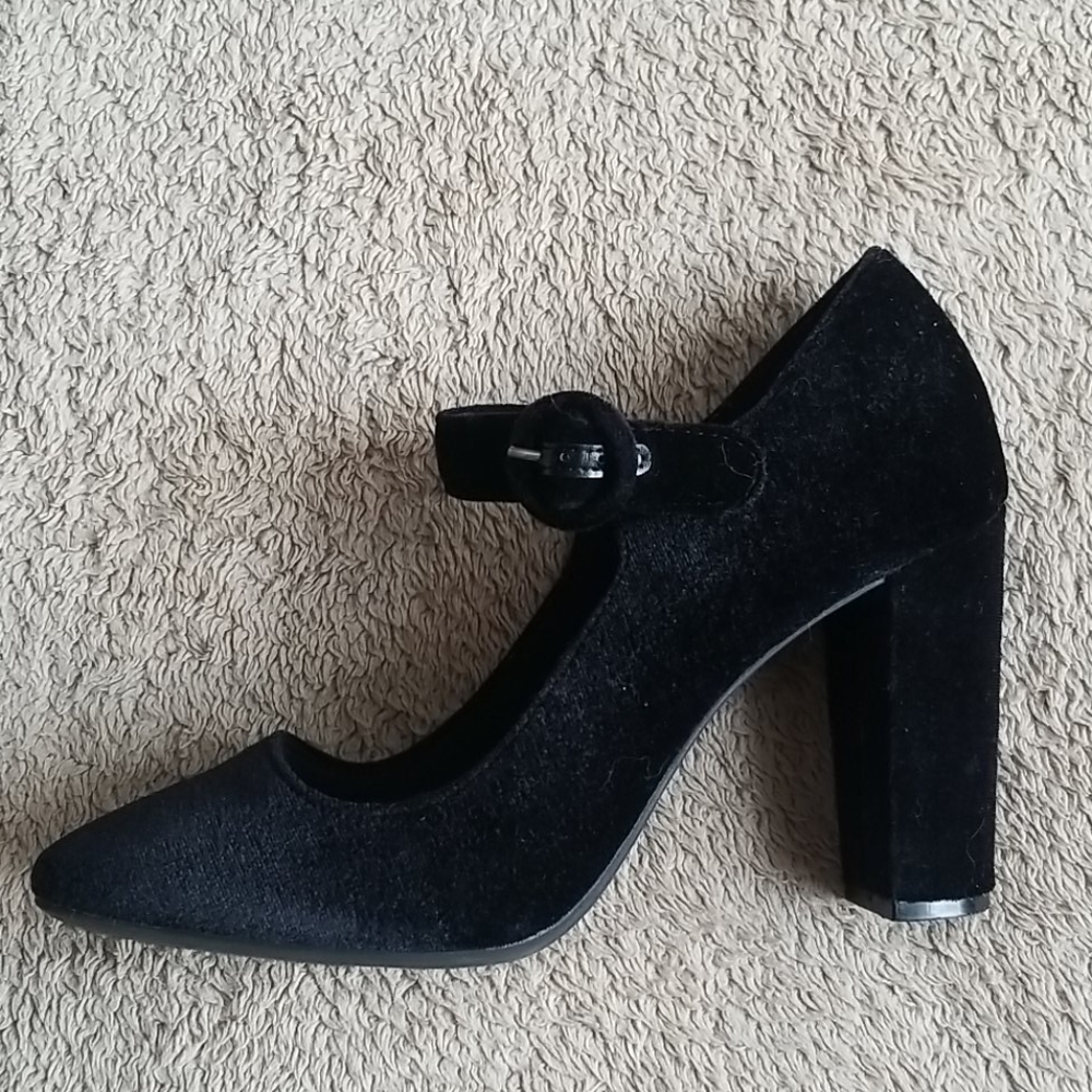 Christian Siriano Black Velvet Heels